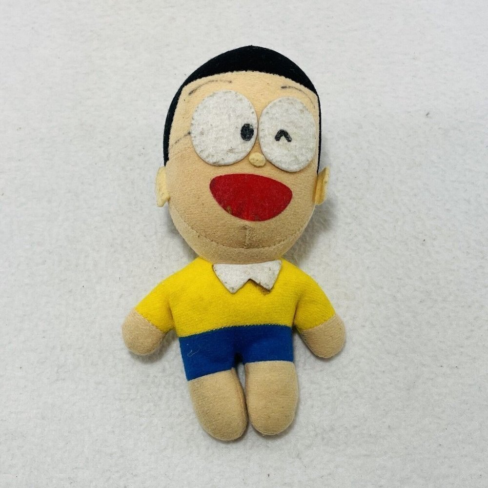 Vintage Epoch Doraemon Nobita Nobi Plush Boy Doll Toy 7" Anime Manga Japan Rare